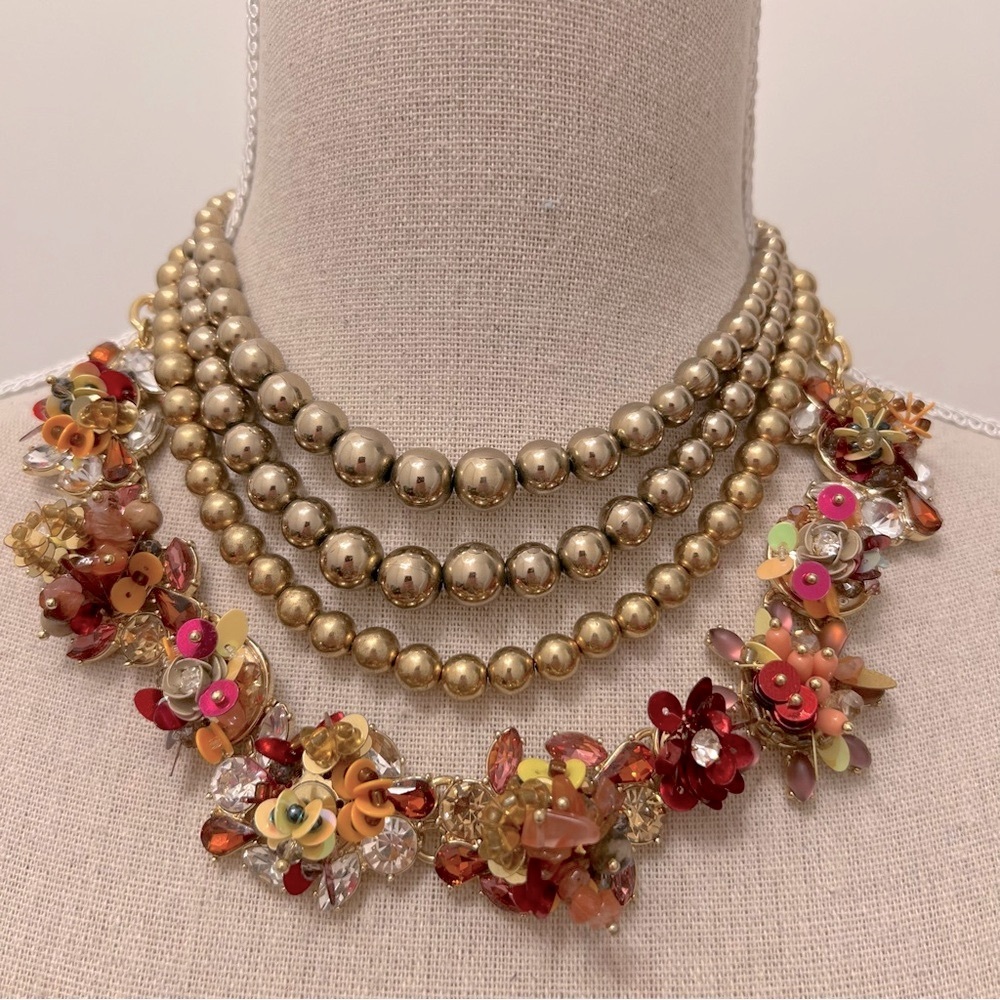 Talbots Colorful Mixed Media Statement Necklace - Picture 11 of 16